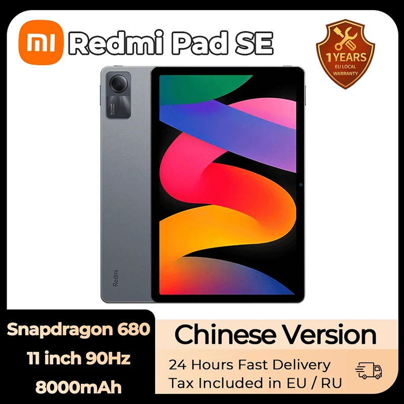 Tablet Xiaomi Redmi Pad SE Mi Snapdragon ®   680 Schermo da 11 pollici 90Hz Display 8000mAh Altoparlanti quad Dolby Atmos Miui 14 2023 Nuovo