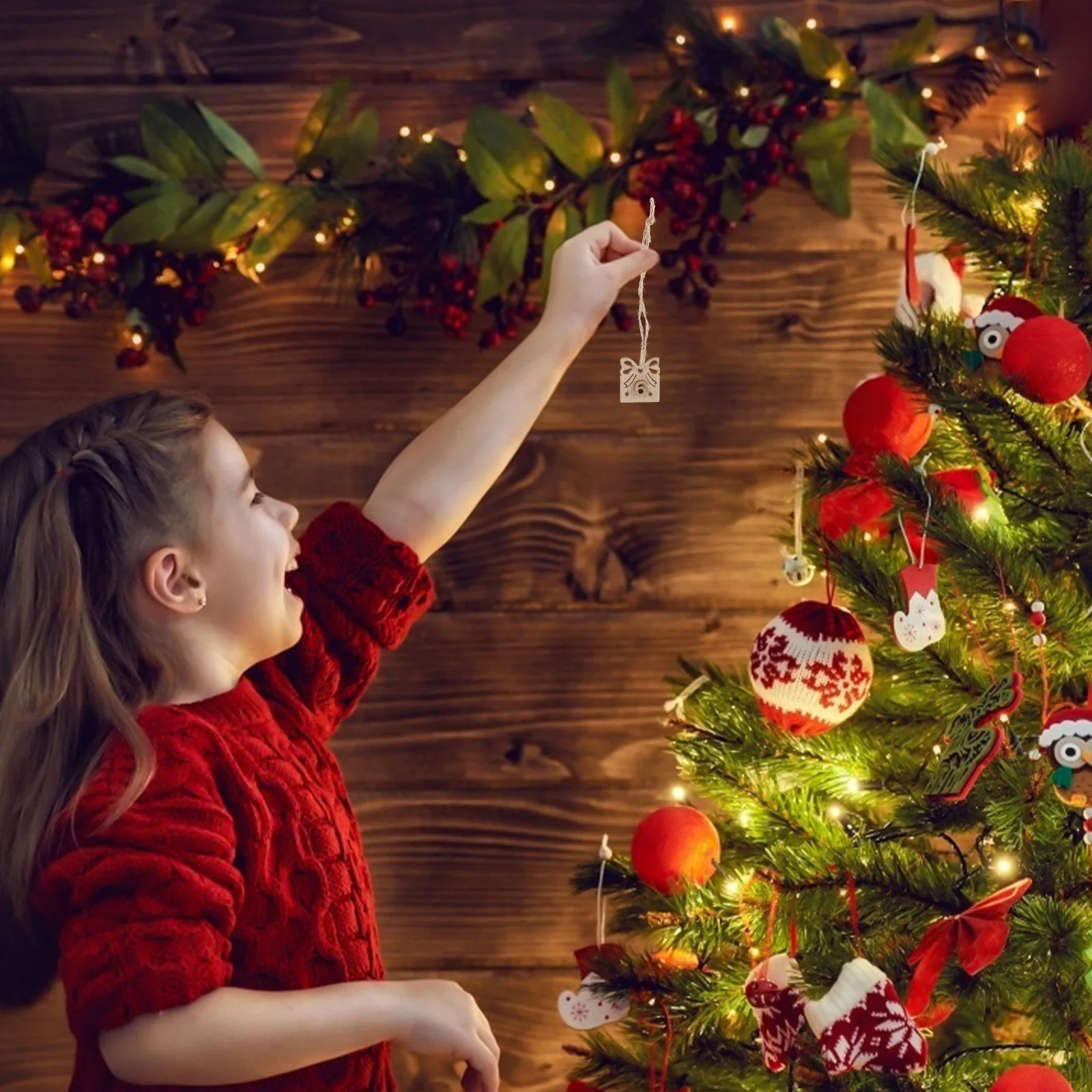 

72Pcs Christmas Advent Calendar Numbers Wooden Countdown Calendar Numbers Xmas Tree Hanging Pendant for Holiday Decor