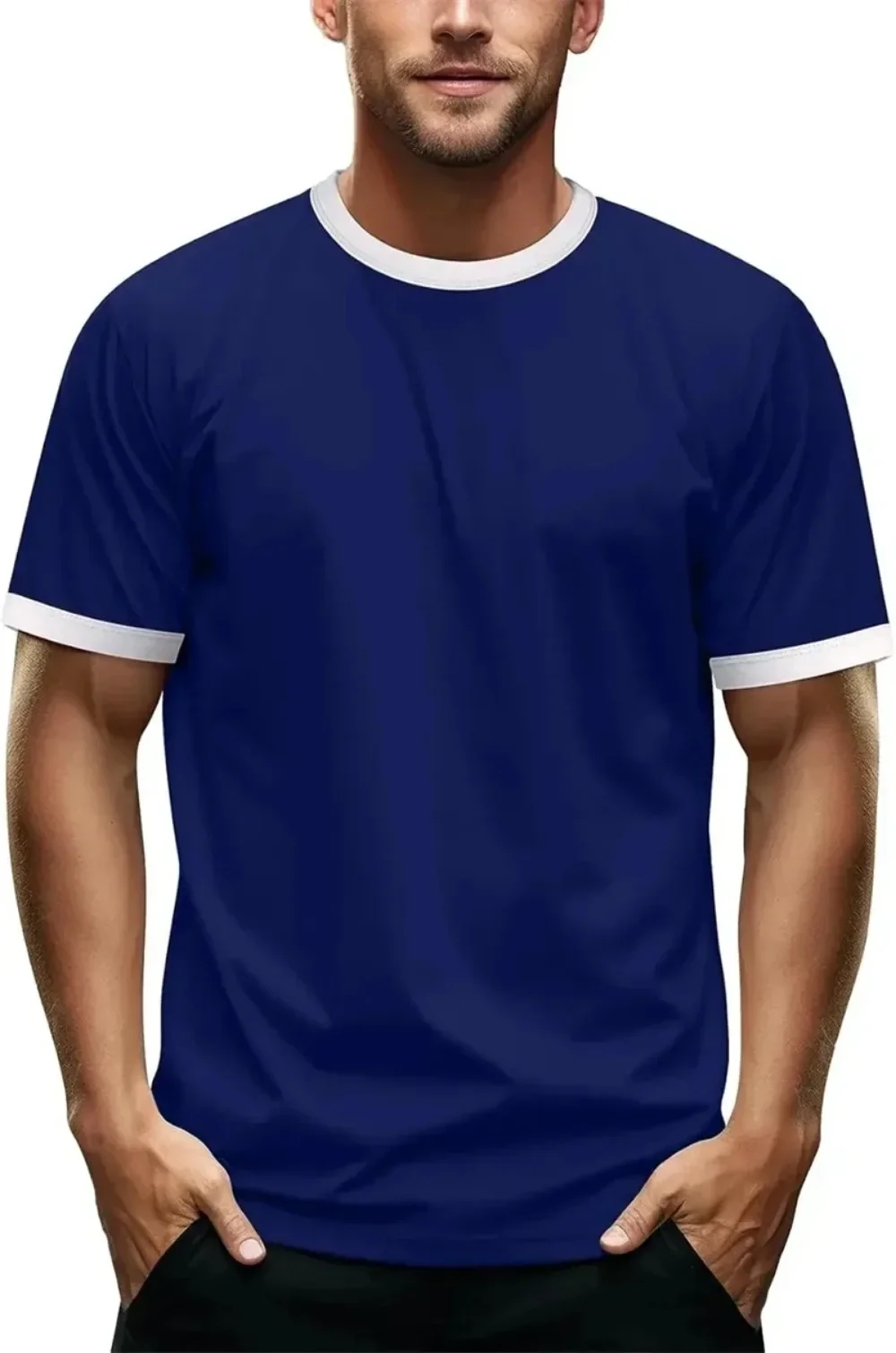 3D-Druck Retro Minimalistisches Einfarbiges Atmungsaktives Schnelltrocknendes Herren-T-Shirt Outdoor Street Fashion Lässige Eltern-Kind-Kleidung – Detail 6