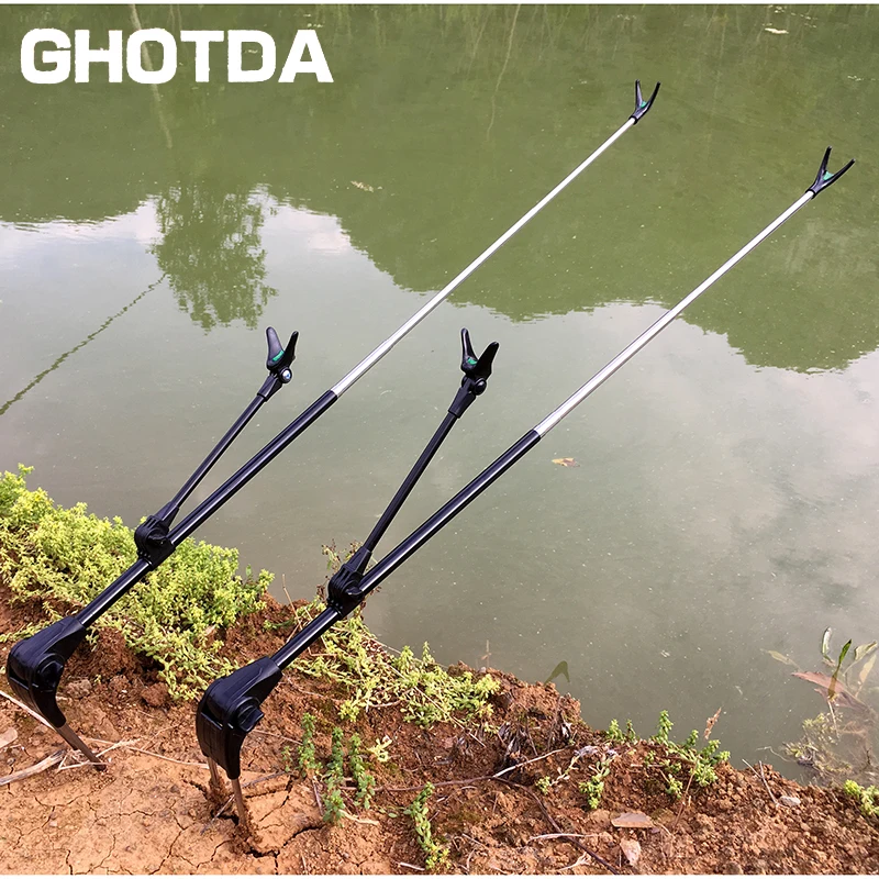 Stainless Steel Fishing Rod Holder Ashore Fishing Bracket Multi-angle  Lake Fishing Freshwater Fishing Support Frame Not Shaking