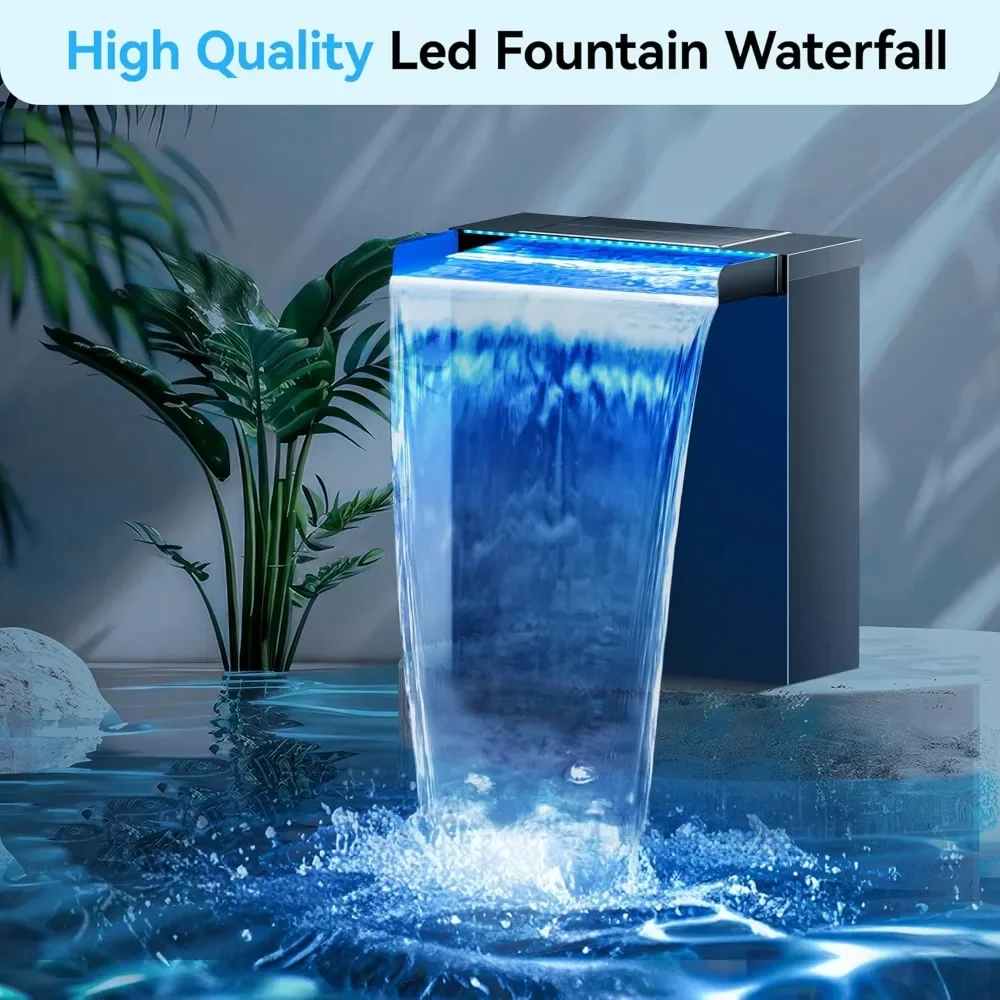 بركة شلال تسرب عدة مع أضواء LED 660GPH بركة مضخة الترشيح 10FT المموج أنابيب شلال لحديقة شلال