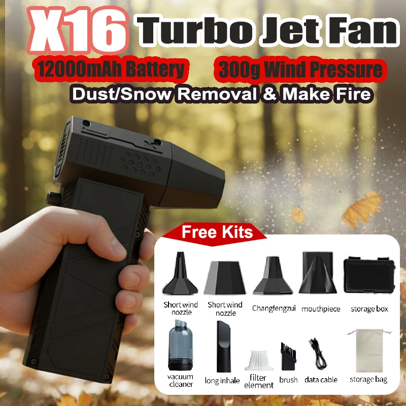 12000mAh توربو مروحة نفاثة مع 4 فوهات قوية منفاخ الهواء منفضة نظافة فرش توربو جت منفاخ الكمبيوتر سيارة إزالة الغبار قوية