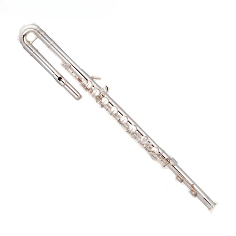 

High Grade C Tone Silver Plated Cupronickel Body and Curved Head Joint in-line Bass Flute (JFL-510)