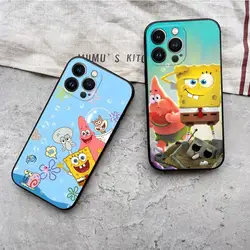 S-SpongeBob-S-SquarePants Phone Case For Iphone 15 14 13 Mini 11 12 Pro Max Xr X Xs 7 8 Plus Shockproof Back Cover