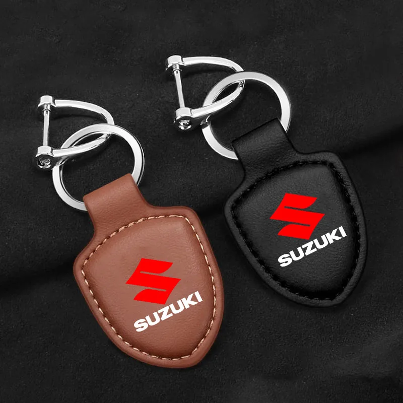 Keychain Business Gift Leather Key Chain Men Women Car Key Strap for Suzuki Samurai S-Cross SX4 Swift XL-7 Liana Spresso Celerio