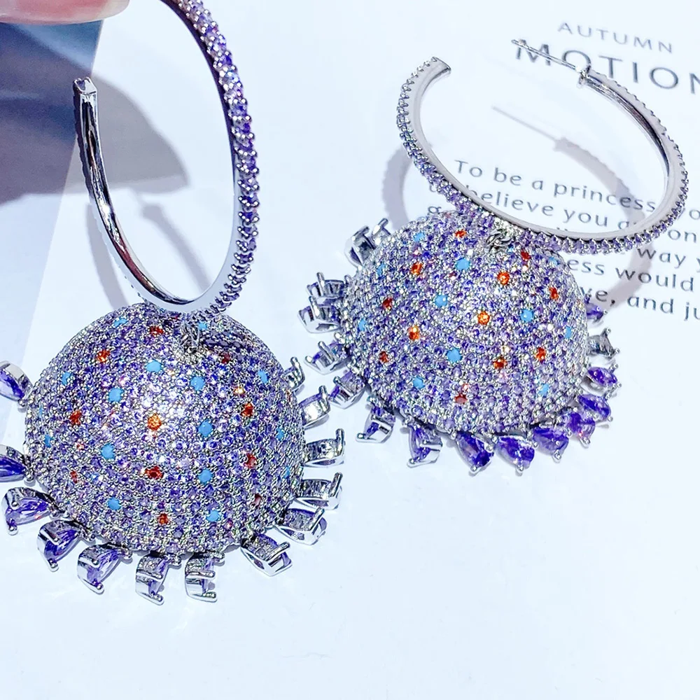 

Missvikki Gorgeous Big Hoop Earrings Full with Dazzling CZ Stone Sparkling Ear Piercing Earrings Party Jewelry Drop Shipping