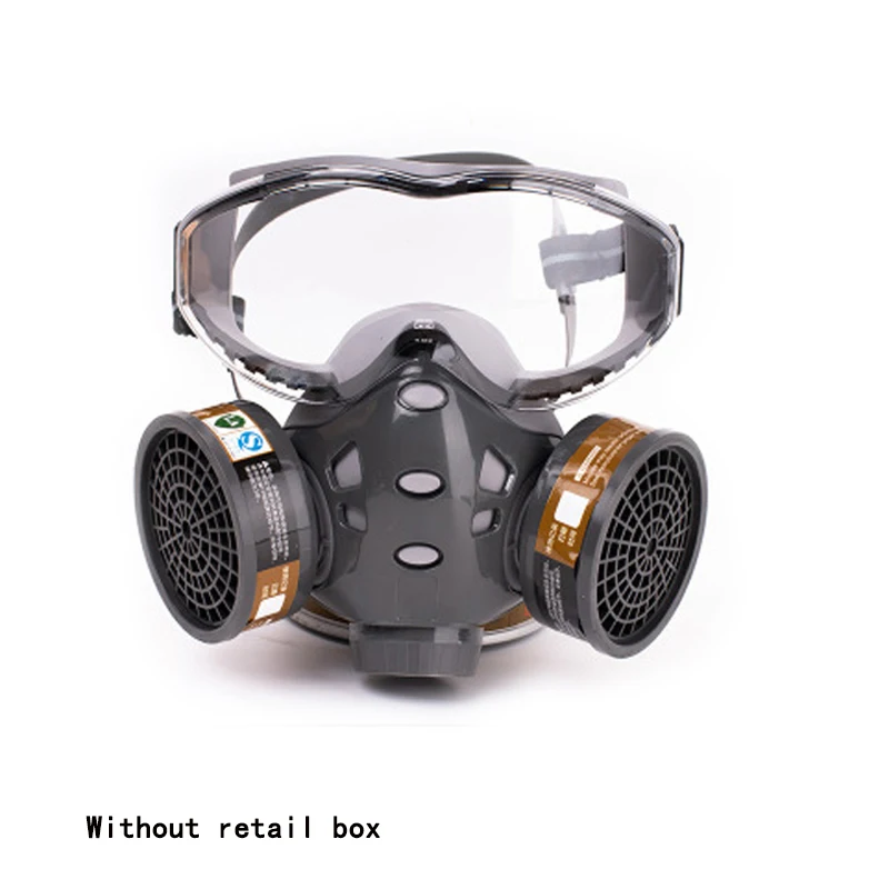 Respirator Full Face Gas Mask With Safety Glasses Filter Spray Paint Chemical Pesticide Decoration Formaldehyde Anti-Dust Work