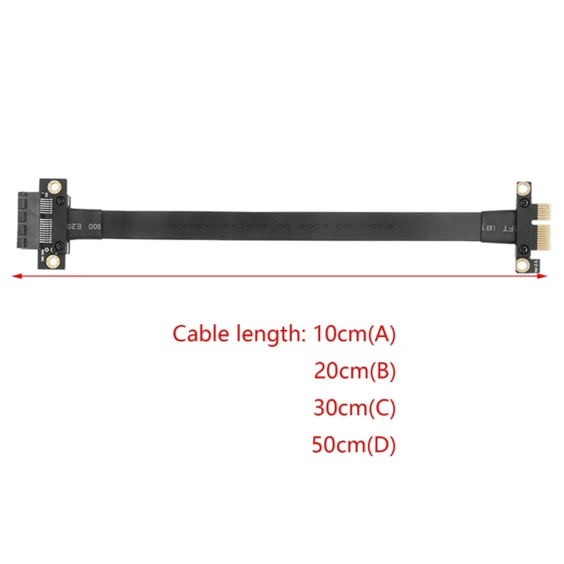 180° PCIE Riser Cable PCIe to 8Gbps High Speed Extension Cable PCI 1x Riser Card Ribbon Extender