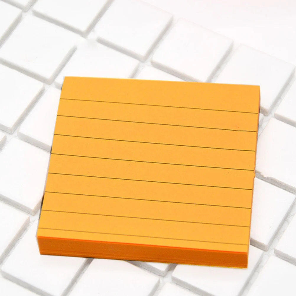 

4Pcs Self Stick Notepads Square Striped Kraft Paper Candy Color Memo Pads Reusable Notes for Office Home School Study Reminders