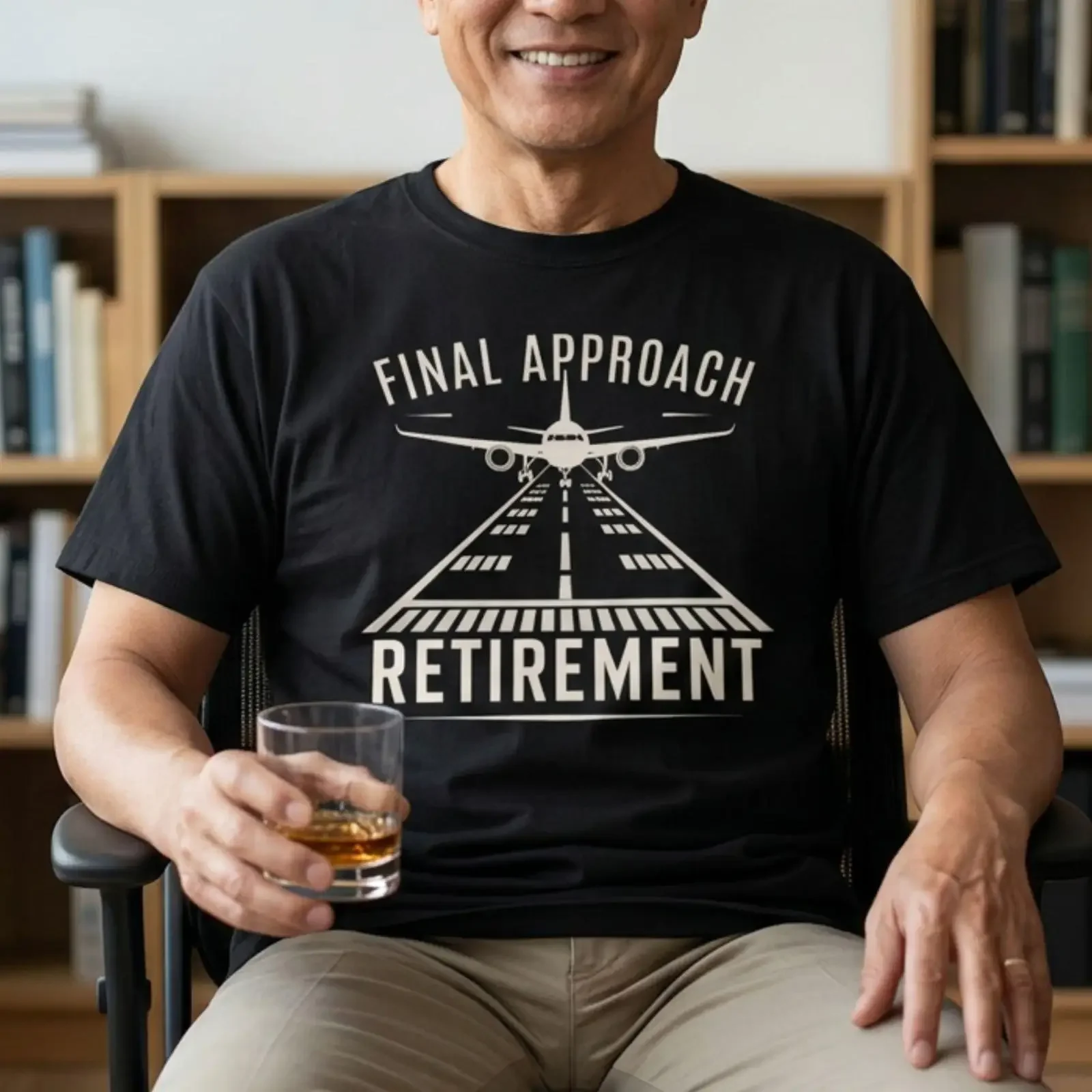 Final Approach Pilot Retirement T Shirt Aviation Airplane Runway for Retired Airline Captain vintage Washed Comfortable
