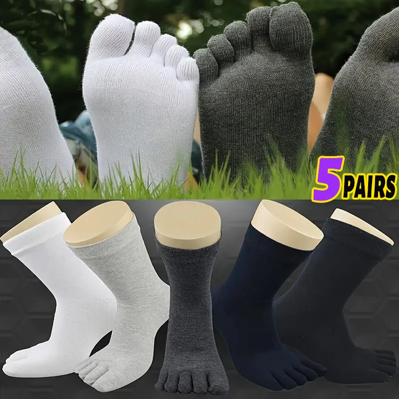 

5Pairs/Lot Japanese Style Tabi Toe Socks Cotton Men Women Bamboo Fiber Deodorant Breathable Separate Flip Flop Five Fingers