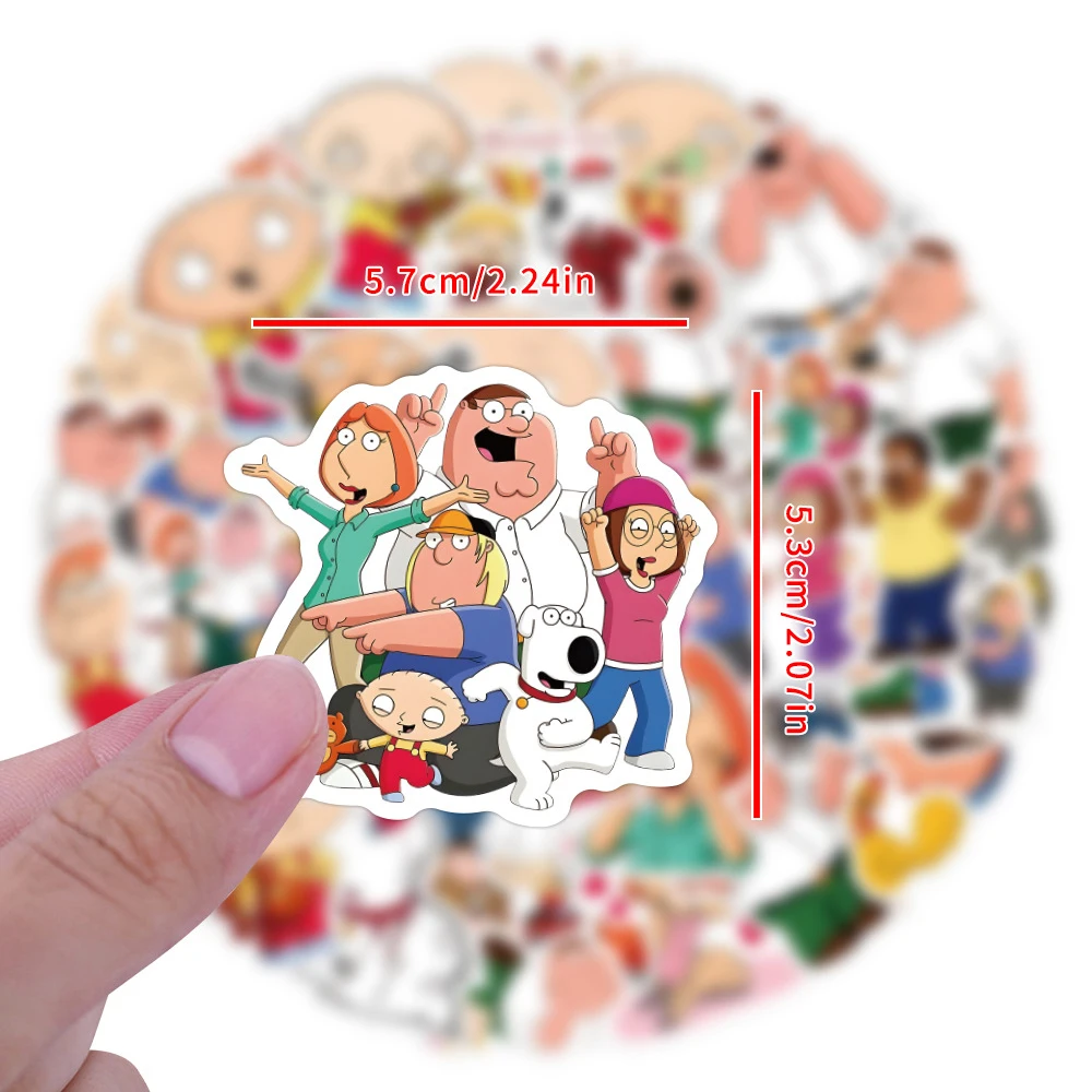 10/30/50/110pcs Disney Funny Family Guy Anime Stickers Toy DIY Helmet Phone Case Fridge Cute Cartoon Vinyl Sticker for Kid Gift