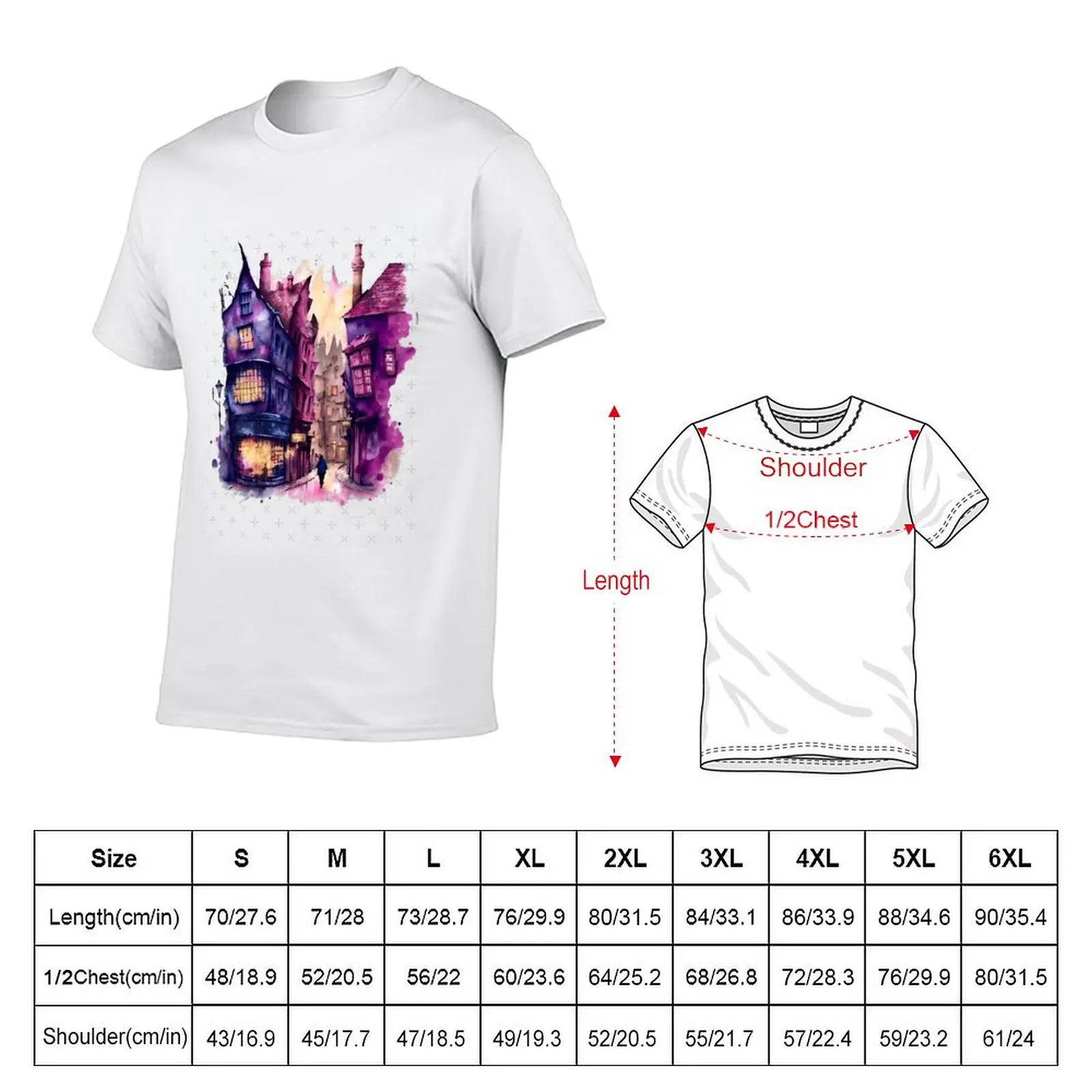 The Alley - Watercolor Art - Fantasy - Harry T-Shirt Work Comfort T-Shirt for Men