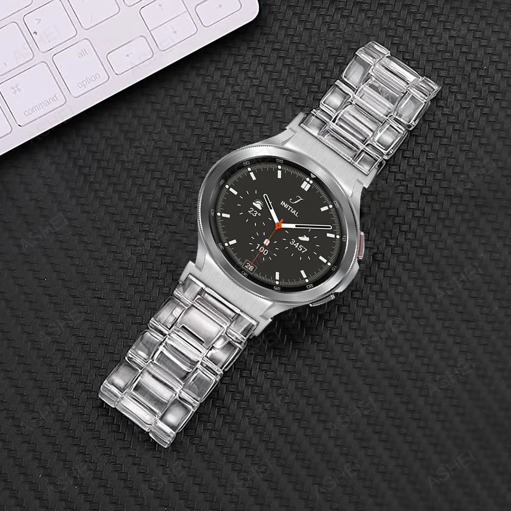 No gaps strap for samsung galaxy watch 6 4 band classic 46mm 47mm clear bracelet galaxy watch 7 6 4 5 pro 44mm 40mm no gap band