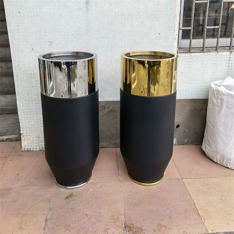 

Rose gold brushed stainless steel vase, metal special-shaped flower device