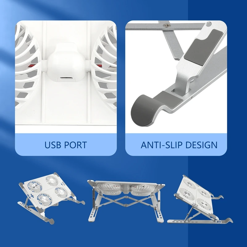 Laptop Cooler With Stand Carrying Stand Folding Cooling Stand Aluminum Model 4-Port Fan Air-Cooled Cooling Laptop Stand