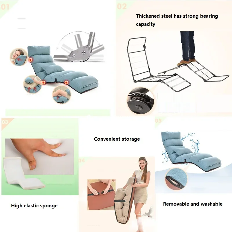 Innovative and Foldable Lazy Sofa for Floor Seating Folding Bed Italiano Ideal Living Room Sofas Home Window Tatami Furniture