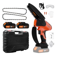 Mini Chainsaw 6 Inch Cordless Battery Power Chain Saw, Rechargeable Handheld Small Electric Chainsaw, Super Powerful Brushless