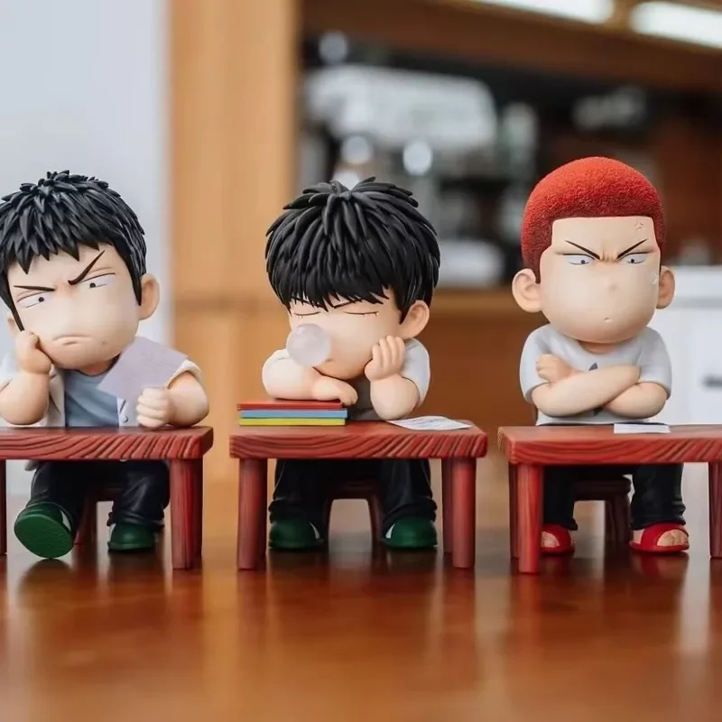 Slam Dunk Shobei Five Tigers Test di trucco Mini figurine Q Vision Anime Figura Computer desktop Ornamenti Regali di compleanno per bambini Giocattolo