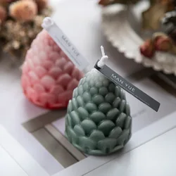 3D Christmas Pine Cones Silicone Candle Mold DIY Handmade Aromatherapy Candles Beeswax Pinecone Candle Making Crafts Mould