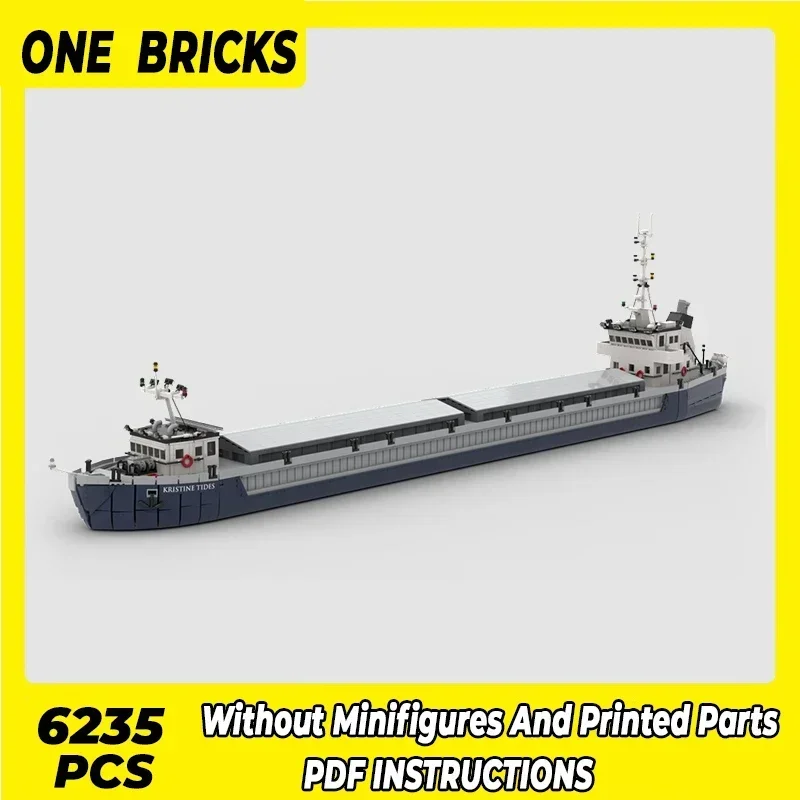 City Ship Model Moc Building Bricks Largest Sea Dry Bulk Barge Technology Modular Blocks Gifts Christmas Toys DIY Sets Assembly