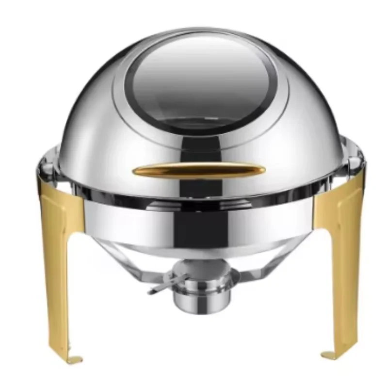 

Commercial hotel self-service food heater equipment 6L stainless steel hot pot glass kitchen