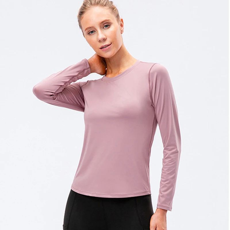 2022 Quick Dry Long Sleeve Mesh Patchwork Running T Shirt Women Sports Tops Gym Yoga Sexy Elastic Fitness Sportswear Customize