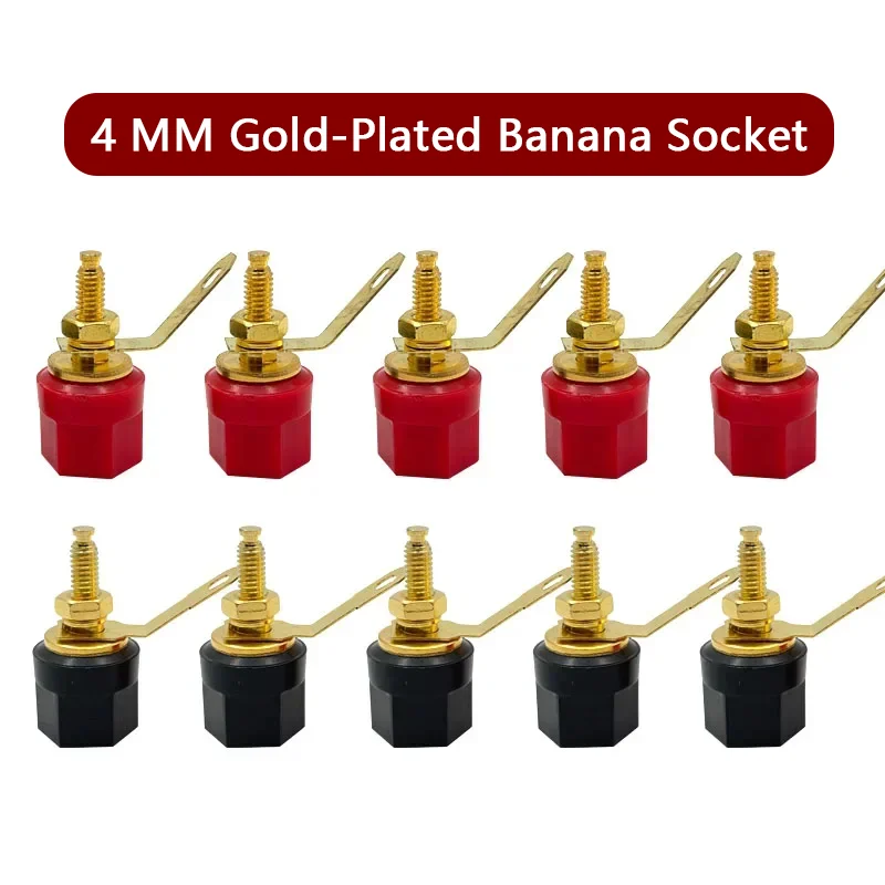 

20pcs 4mm Gold Plated Amplifier Speaker Binding Post Banana Plug Speaker Terminal Binding Post for Connector