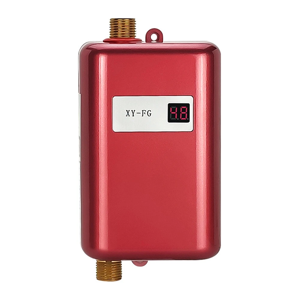 

3800W Electric Water Heater Instantaneous Tankless Instant Hot Water Heater Shower Flow Water Boiler 220V Red EU Plug