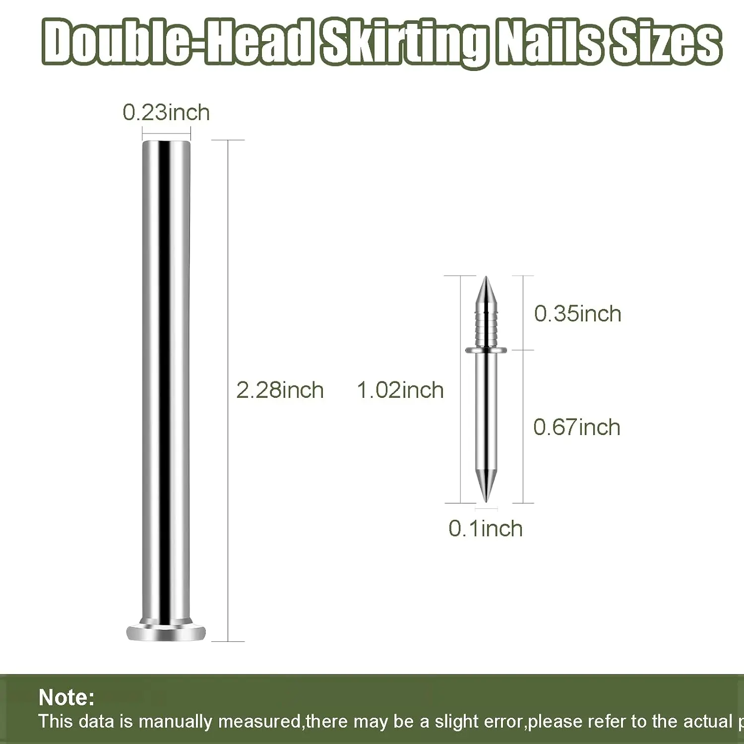 SOSUNDA Skirting Board Cabinet 410 Stainless Steel Seamless Nails - Double Headed Nails, Invisible, Rust Proof and Anti-Corrosio