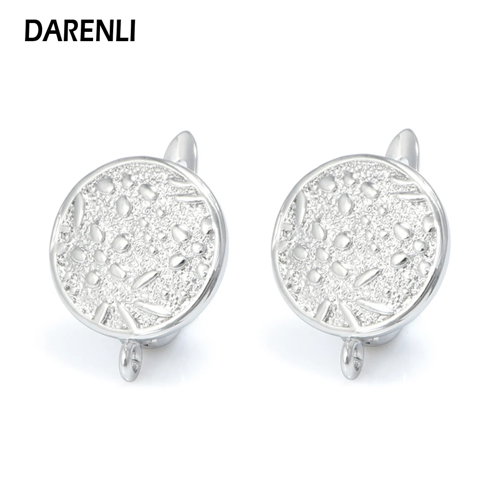 DARENLI 1 Pair DIY  French Style Earrings Hooks 18K Gold/Rhodium Plated Brass Jewelry Making Accessories Hypoallergenic