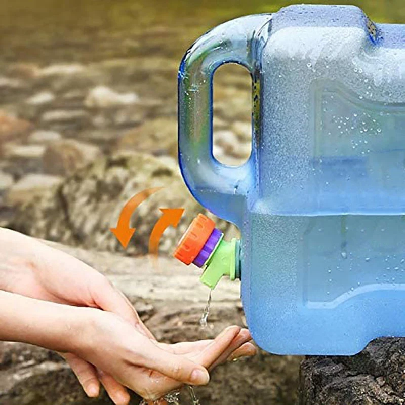 Water Canister With Tap,Camping Portable Bucket Car Water Container With Lid Water Tank Reservoir For Outdoor Travel