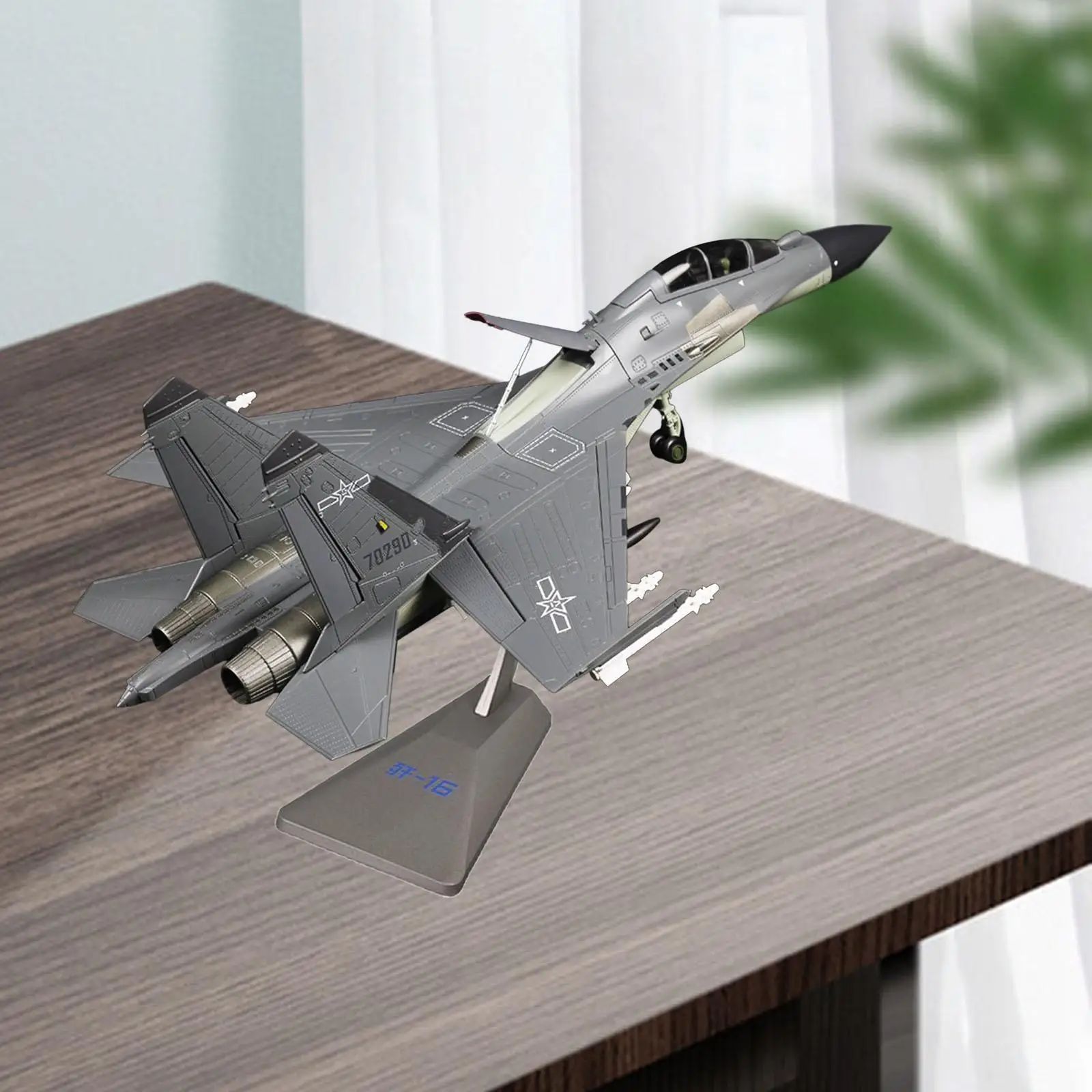 1/48 Scale J16 Fighter Adults Gifts Airplane with Base for Shelf Bedroom Bar