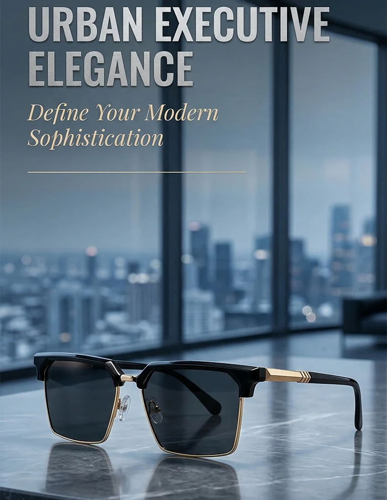 2026 Luxuriöse Übergroße Quadratische Sonnenbrille für Herren Y2K Punk Designer Futuristische Vintage Outdoor-Sonnenbrille für Männer Fahrbrille Eyewear – Detail 1
