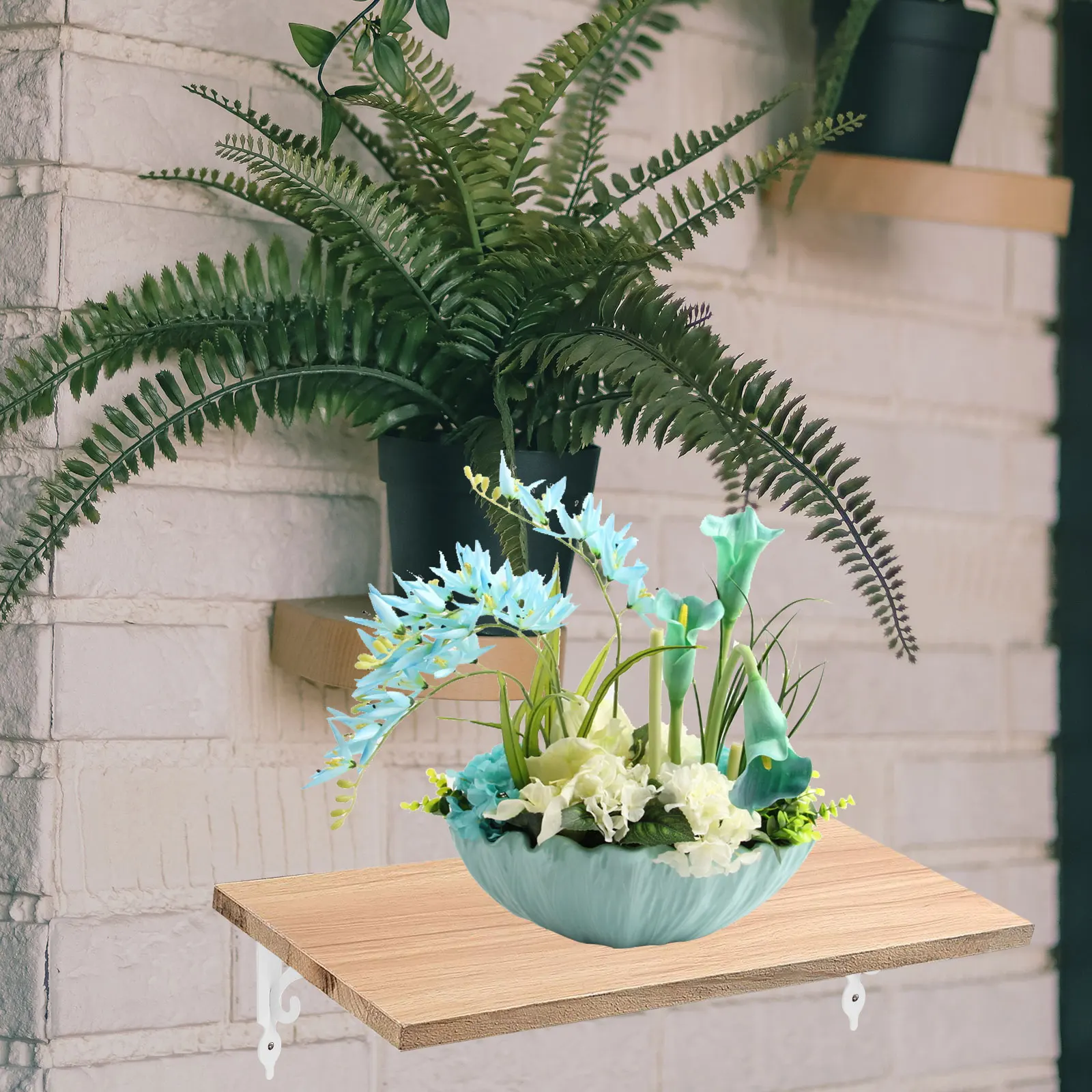 2 szt. Pogrubione żelazne wsporniki trójkątne, wytrzymałe uchwyty ścienne do półek, dekoracyjne półki wiszące, wsporniki do przechowywania i ekspozycji