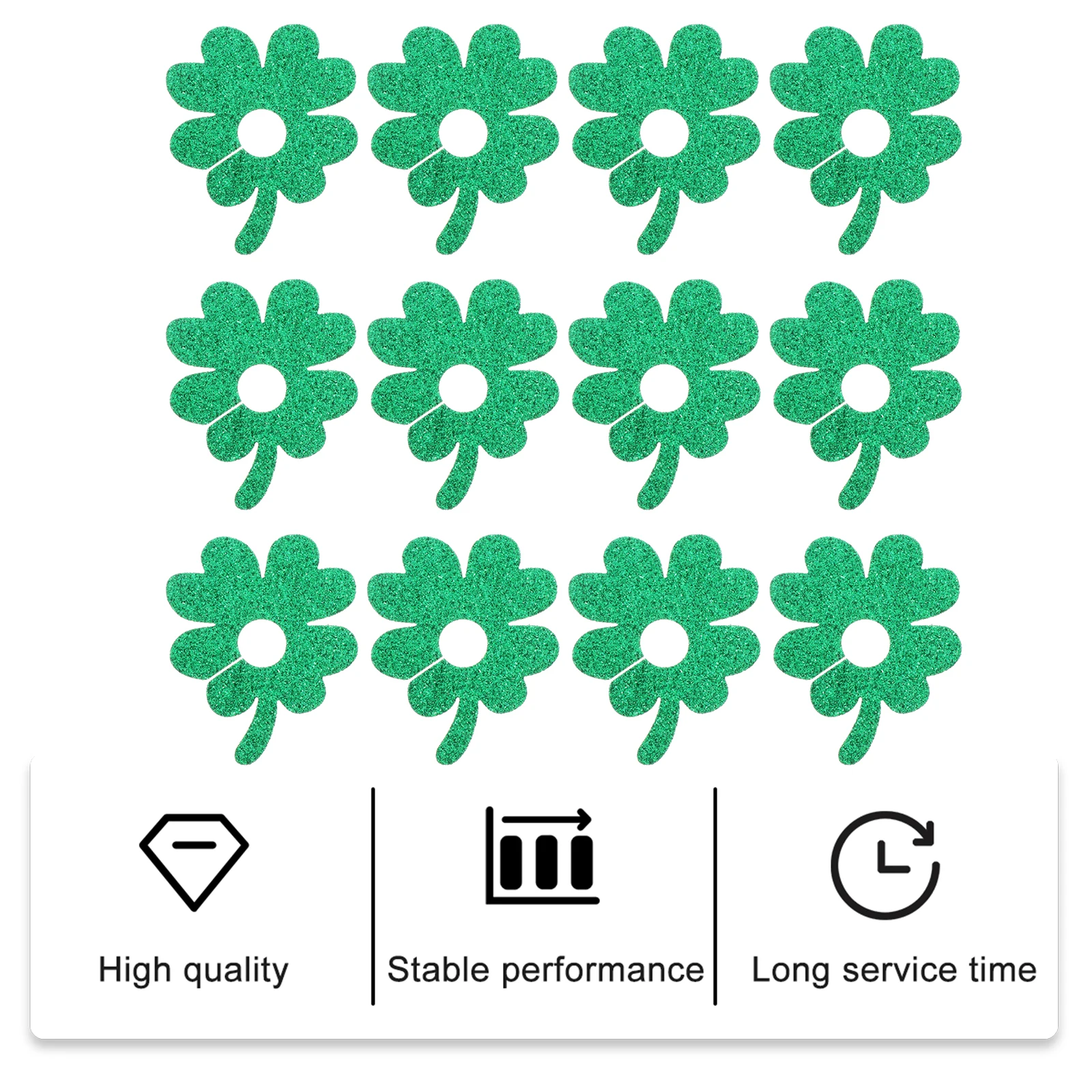

24Pcs St Patrick's Day Clover Wine Ring Set, High Toughness Drink Tags for Wine Glasses & Celebrations