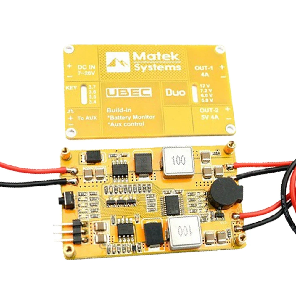 Matek-Système UBEC DUO 4A 5V ~ 12V & 4A 5V intégré, control mx pour avion RC, quadrirotor, multicopter