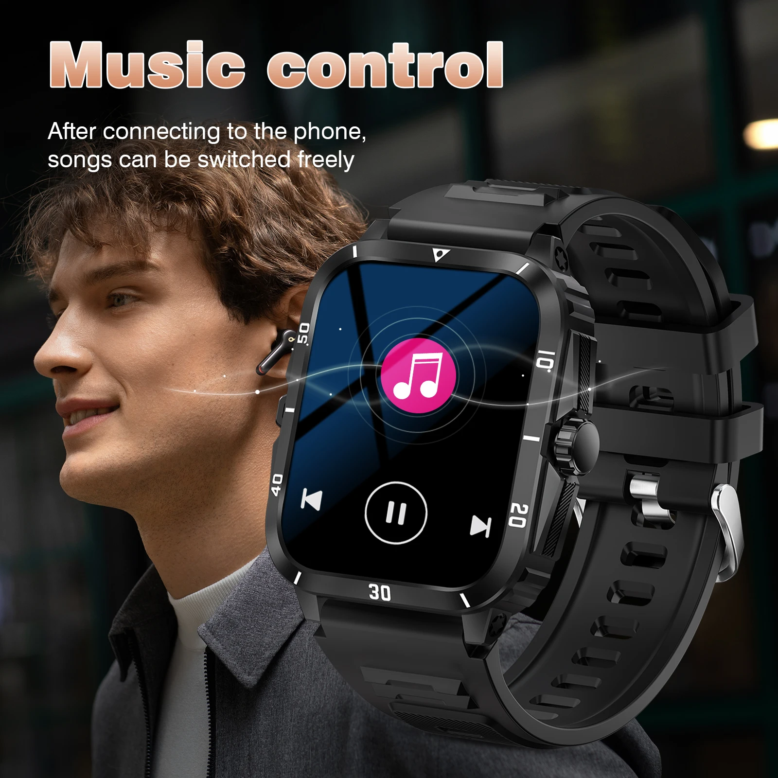 ساعة ذكية، مكالمات/قرص لاسلكي، وضع رياضي متعدد، تذكير عبر الرسائل القصيرة، تذكير بالمعلومات، لهاتف iPhone/Andriod