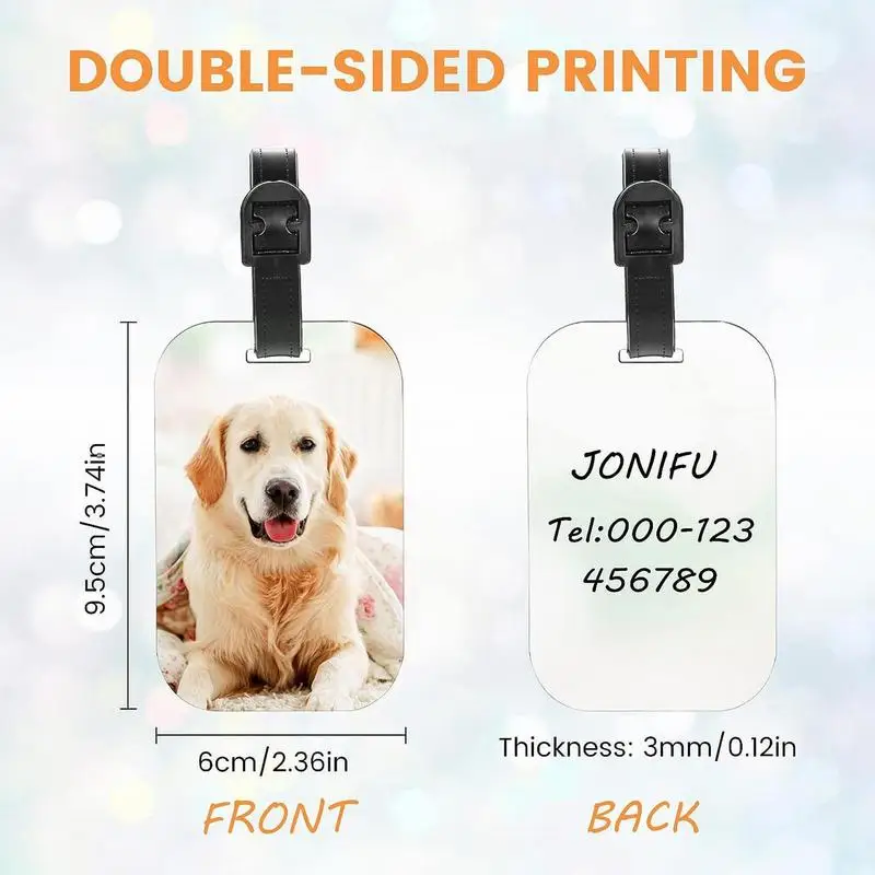 Sublimasi label koper tag 10X kokoh ringan sublimasi tag koper multifungsi Kerajinan Label dapat digunakan kembali bagasi luar ruangan