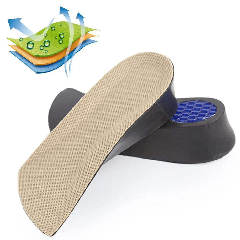 

1Pair 3.5cm Invisible Height Increase Insoles PU Shoe Pads with Ventilation Odor Control Shock Absorption Fit Most Shoes Height