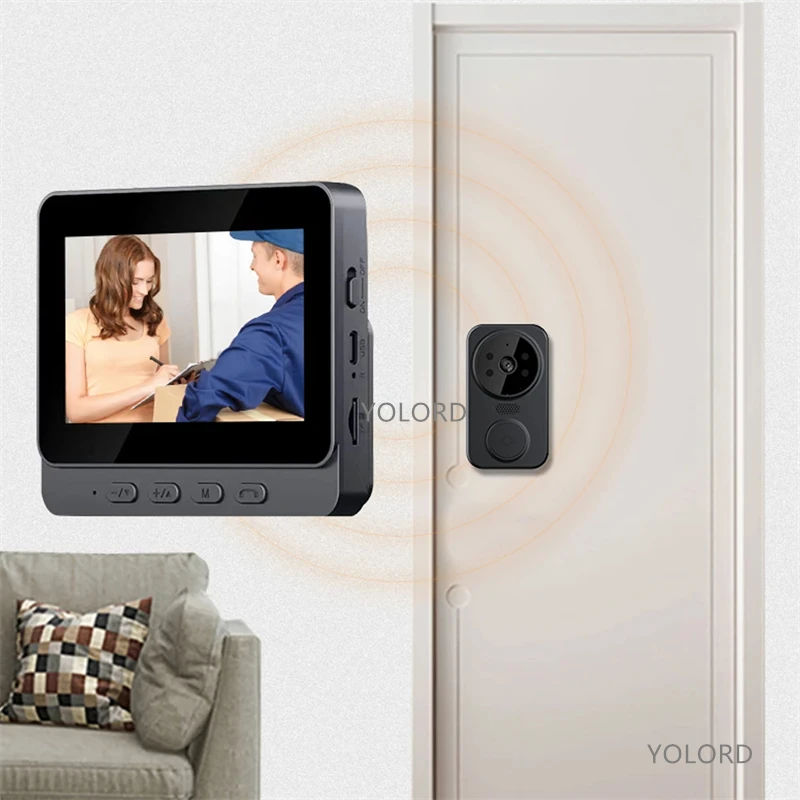 Visual Doorbell Camera IR Night Vision Wireless Door Cam Bell HD 4.3inch Screen Door Eye Two-Way Intercom