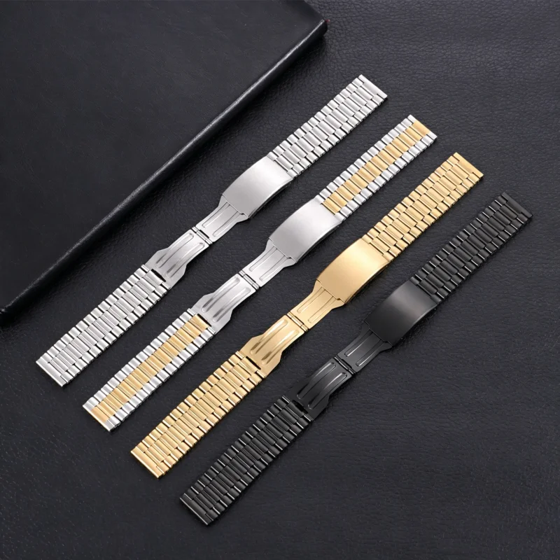 

18mm 20mm 22mm High Quality Stainless Steel Watch Strap Replacement for Universal Waterproof Watch Band with Metal Fold Buckle