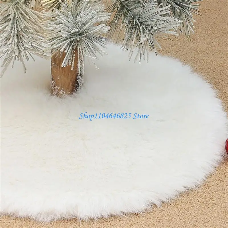 

Decorative Plush Christmas Tree Skirt Large Size Soft Warm Tree Base Dress Festival Home Decoration Party Supplies