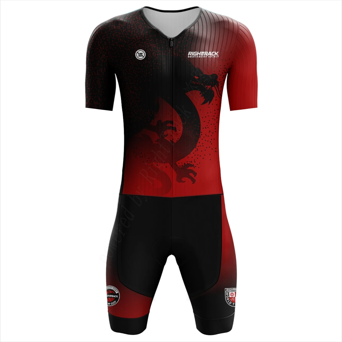 MEN\'S Performance Triathlon Trisuit Short Sleeve Training Clothing Colorful Skinsuit RIGHTTRACK Swimming Cycling Running Appare