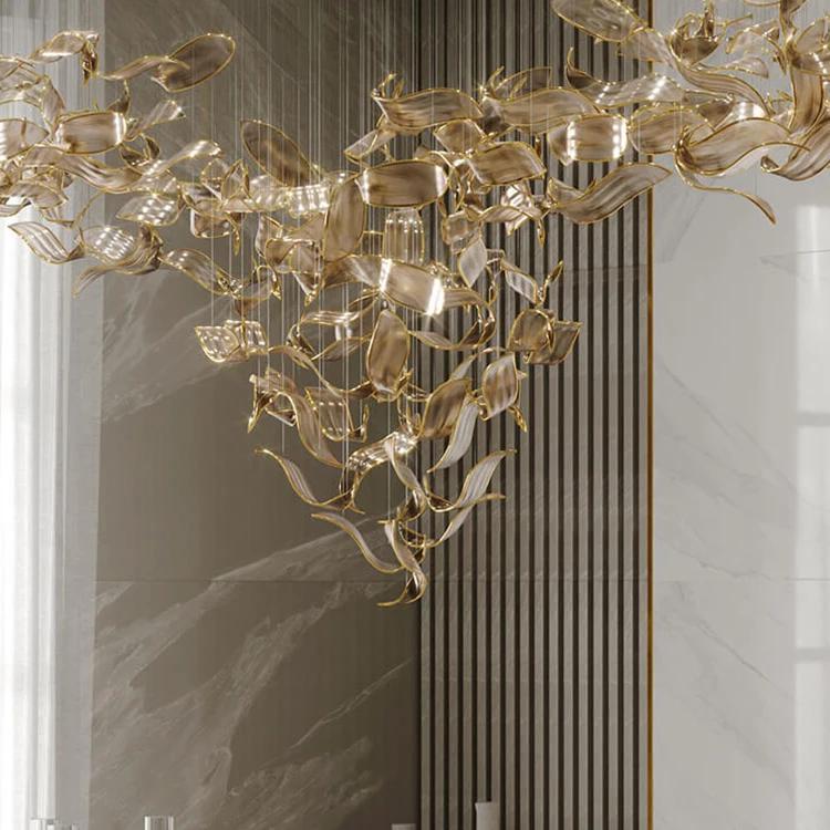 

Novel Design Wholesale Price Home Bedroom Modern Luxury Glass Lampshade Hanging Pendant Chandelier
