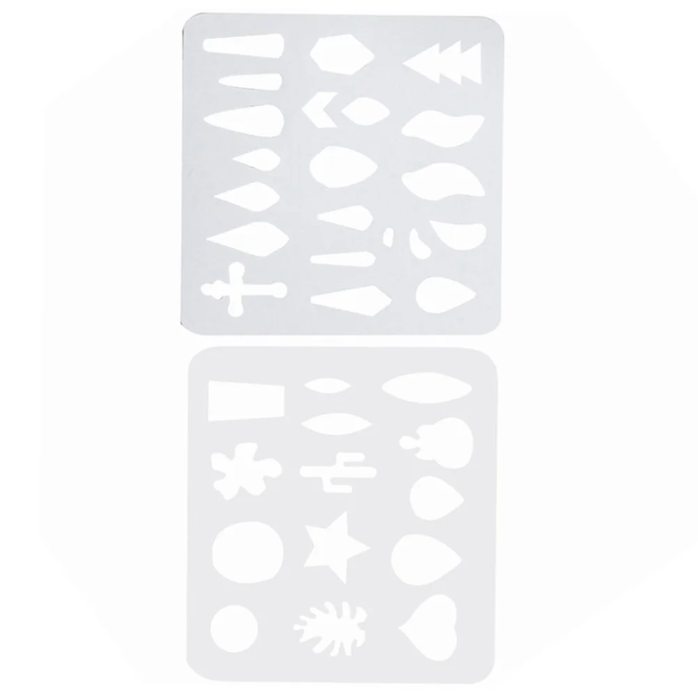 2PCS Plastic White DIY Stencils Hollow-Out Drawing Templates Craft Tools for Earrings Headdress Handcraft