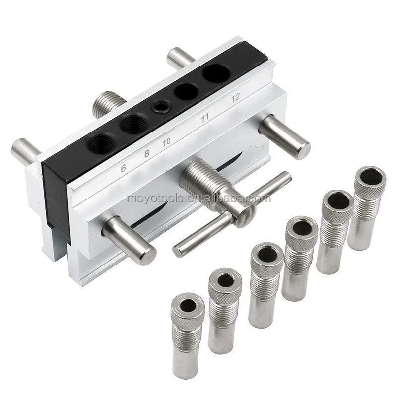 

Woodworking Self-Centering Hole Punch Locator Drill Guide Set Doweling Jig Kit Self Centering Doweling Jig Puncher Joints Tool