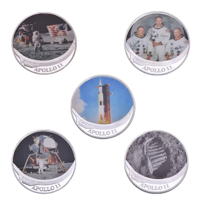 Moon Landing Astronaut Commemorative Coin, Gold-Plated Apollo Moon Collectible Coin Home Decoration
