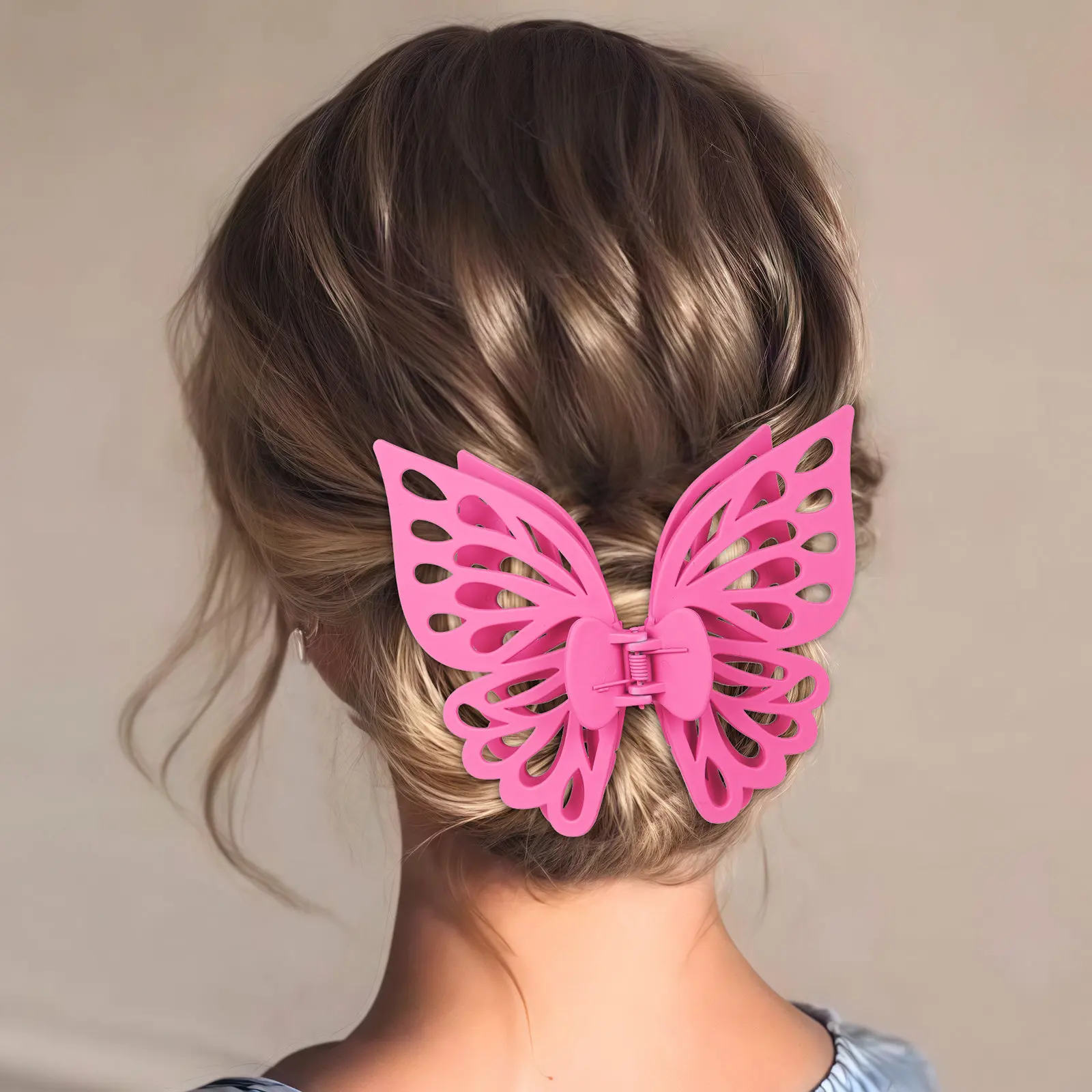 

8Pcs Hair Clips Butterflies Large Jaw Claw Clips for Women Thick Hair Barrettes Suitable for Weddings Parties Daily