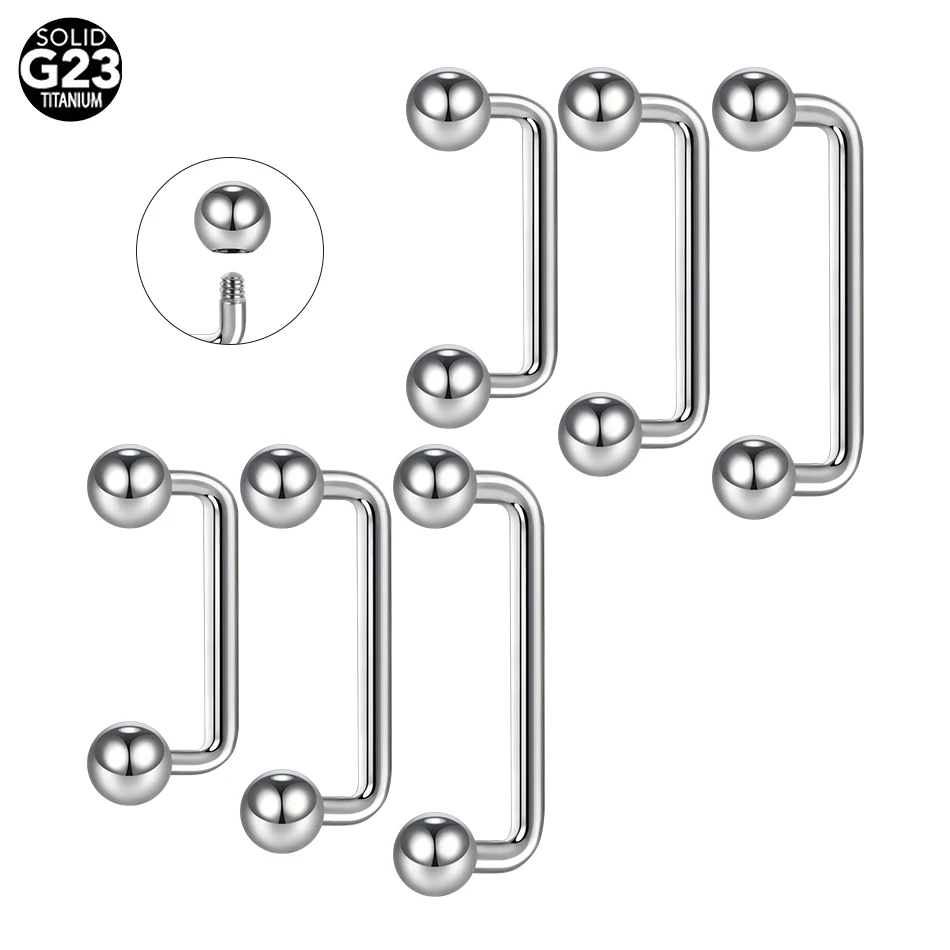 Titanium Piercings Double Ball Staple Micro Dermal Anchor Bars